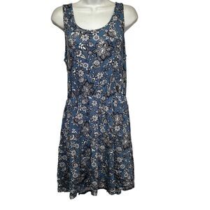 chetta b floral blue black Modal dress XL